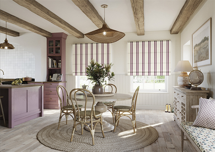 Winnies Stripe, Mulberry - Roman Blind - Image 6